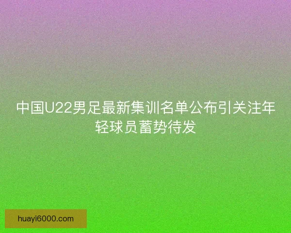 中国U22男足最新集训名单公布引关注年轻球员蓄势待发
