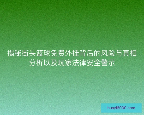 揭秘街头篮球免费外挂背后的风险与真相分析以及玩家法律安全警示